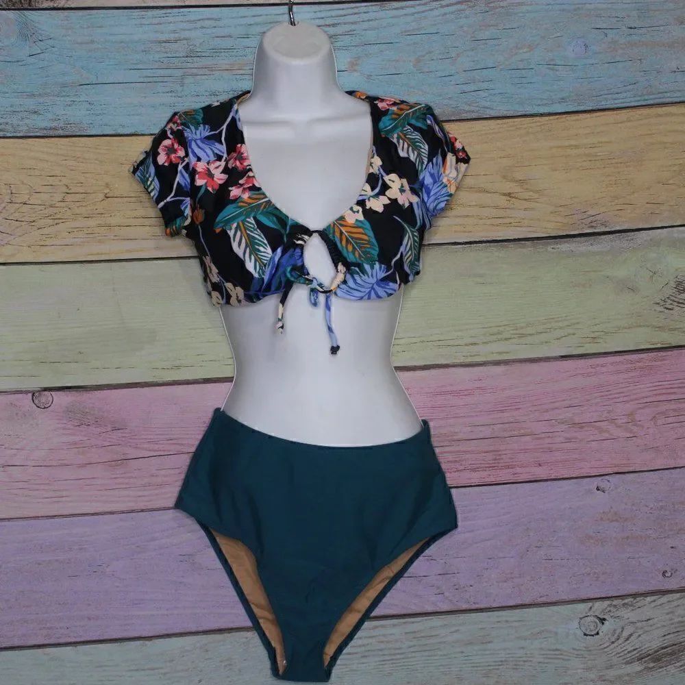 Women's Floral 2 Piece Bikini Swimsuit Medium